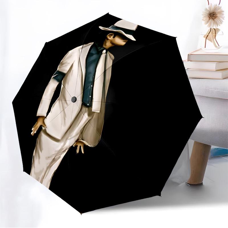 1pc Michael Joseph Jackson Iconic Pose Automatic Folding Umbrella, Portable Collapsible Design, Casual Outdoor Accessory L1127003