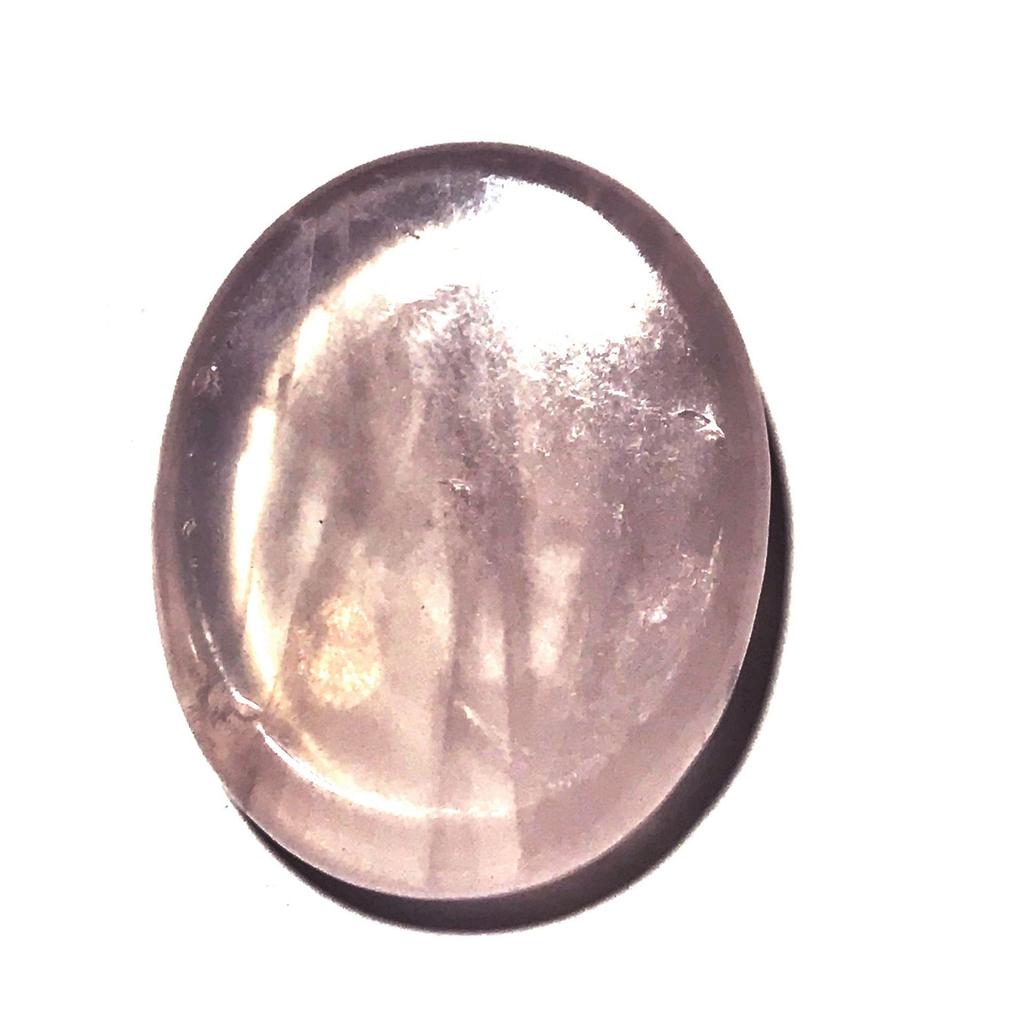 Pietra Portafortuna in Quarzo Rosa da Premere sul Palmo, 35x45mm Pietra Naturale Massaggiatore per il Pollice.