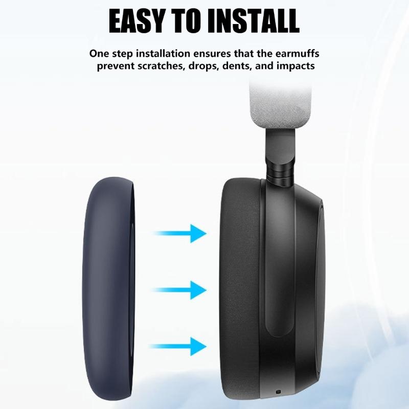 Over-Ear Cover Kit with Washable Silicone Headband Wrap and Ear Cup Covers for Daily Wear and Storage Carry Use