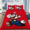 Set lenjerie de pat cu husă de pilotă și fețe de pernă Super M-Marios pentru adulți, băieți, fete, decor cameră, cadou copii, mărime single, dublă, mare