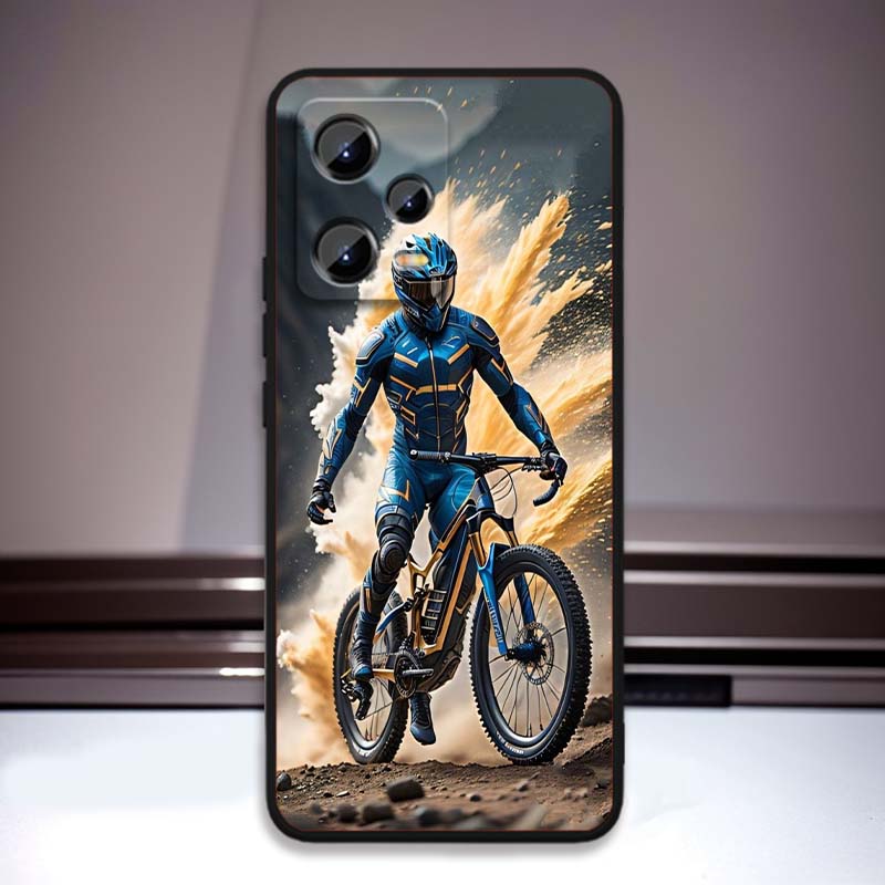 

Creative motorcycle rider cool Phone Case For Xiaomi Redmi Note 15 14 13 12 12S 11E 11 11S Pro Plus 4G 5G Black Soft TPU Redmi Note 12S