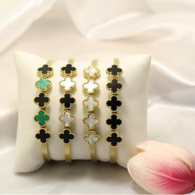 Titanium Steel Bracelet, Four Leaf Clover Gold Bracelet, High-end Feel Bracelet