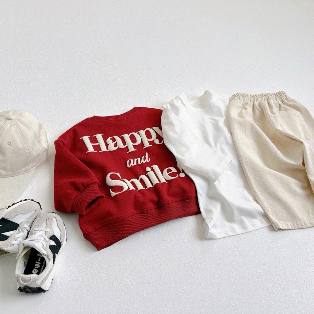 Korean Style Kids Letter Print Cotton Hoodie - Trendy Autumn/Winter Casual Outfit