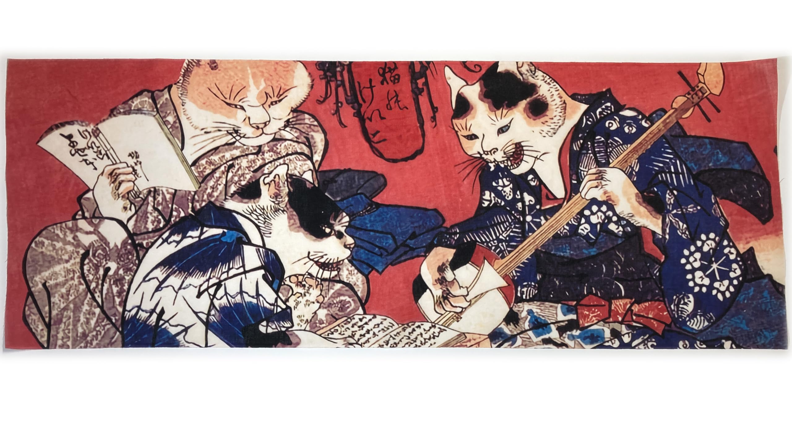 

hand towel from all over the Utagawa Cat Training Ukiyo-e world, Kuniyoshi,