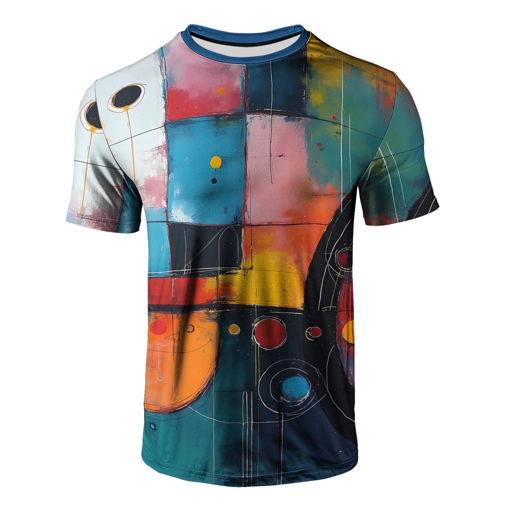 Fashion Colorful Abstract Art 3D Print T-Shirts Men Women Tees Short Sleeve Round Neck T Shirt Harajuku Top Men's Clothing