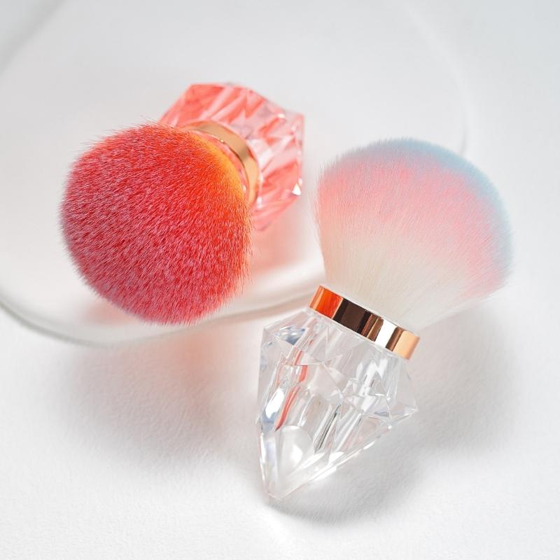 Multipurpose Nail Powder Remover Brush for Home Salon Use Nail Art Dust Brush with Crystal Shape Handle Makeup Brushes