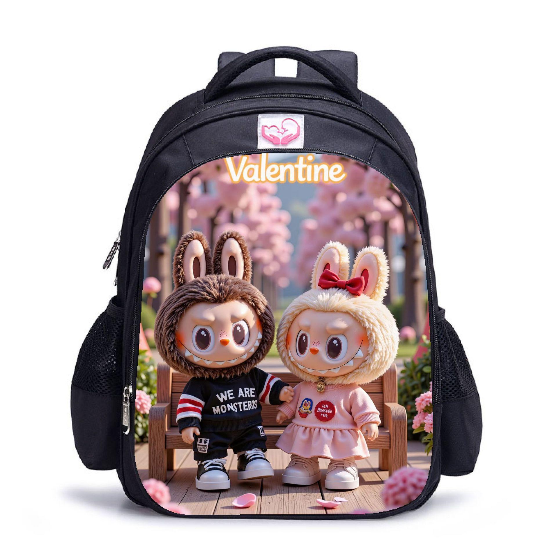 

Labubu модний дитячий шкільний рюкзак для дитячого садка чорний чоловічий та жіночий рюкзак мультяшний студентський рюкзак 5529 S