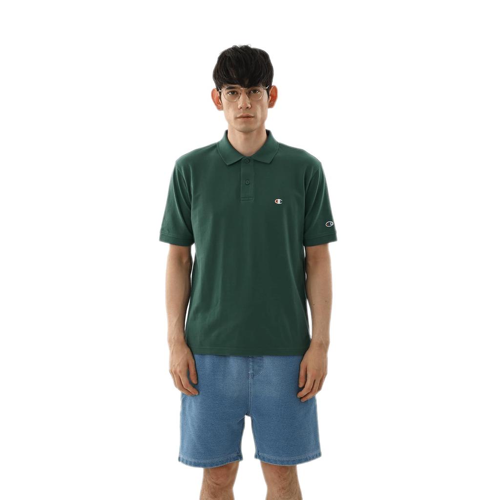 Champion Polo Short Jednobodové Polo s krátkým rukávem Mechové 2XL Košile, Rukáv, 100% Bavlna, Vyšívané, Logo, Košile, Základní, C3-Z358Z, Pánské, Zelená,