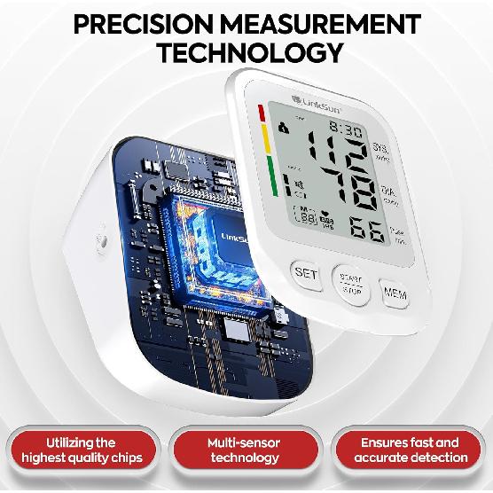 Arm Blood Pressure Monitor with Wide Range Cuff, BPM Model - 2005 for Home Use, Automatic Digital Upper Arm Blood Pressure Machine with Large LCD