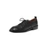 Krazing Pot Cow Skin Autumn Winter Brogues Shoes Lace Up Low Heels Size 42 Round Toe Oxford Shoes Deep Mouth Pumps