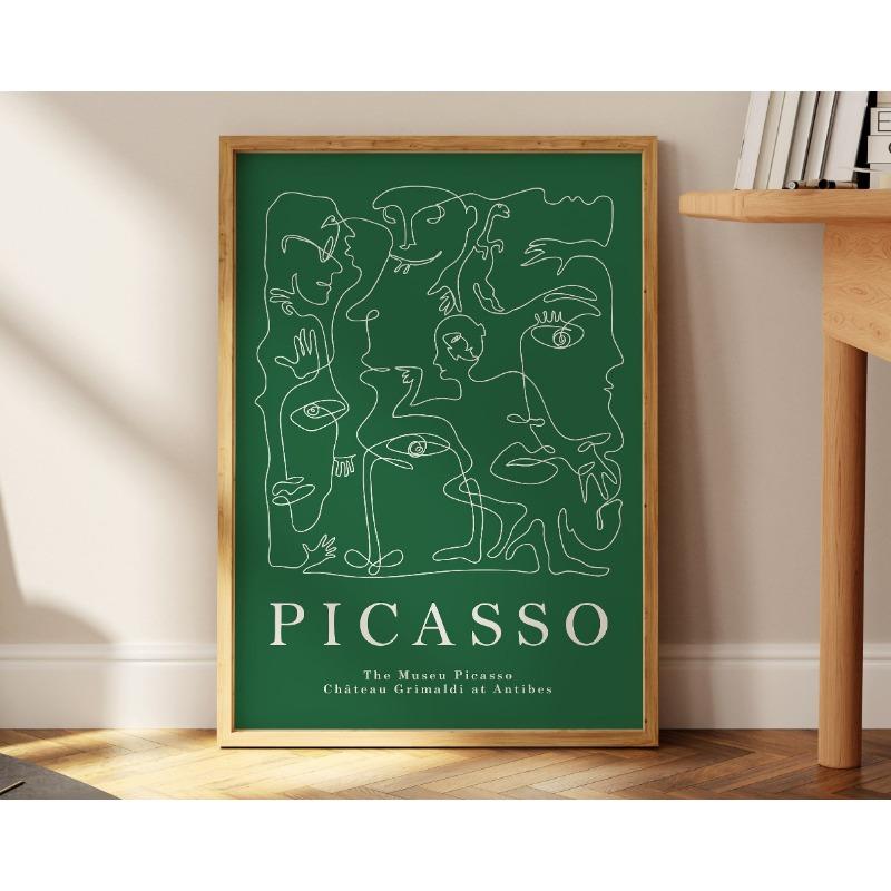 Picasso Exhibition Wall Art Print Abstract Vintage Minimalist Face Body Canvas Painting Poster Picture for Home Decor