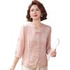 Chiffon Shirt for Stylish Moms - Elegant Mid-Age Spring Clothing with Gauze Sleeves, New Chinese National Style Top for Spring/Summer