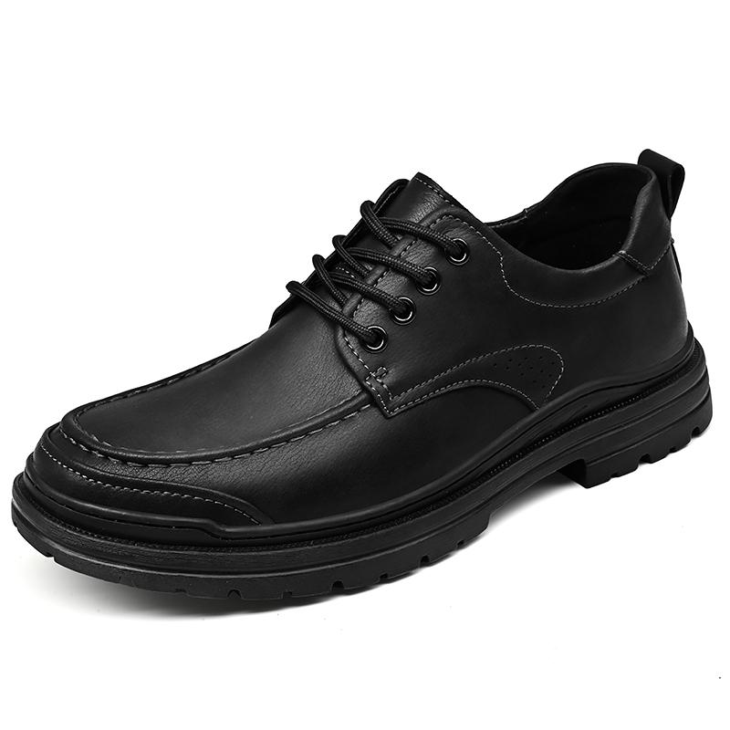 2024 Spring Autumn New Men's Genuine Leather Shoes Thick Sole Oxford Shoes Versatile Business Casual Shoes Men's Suit Shoes