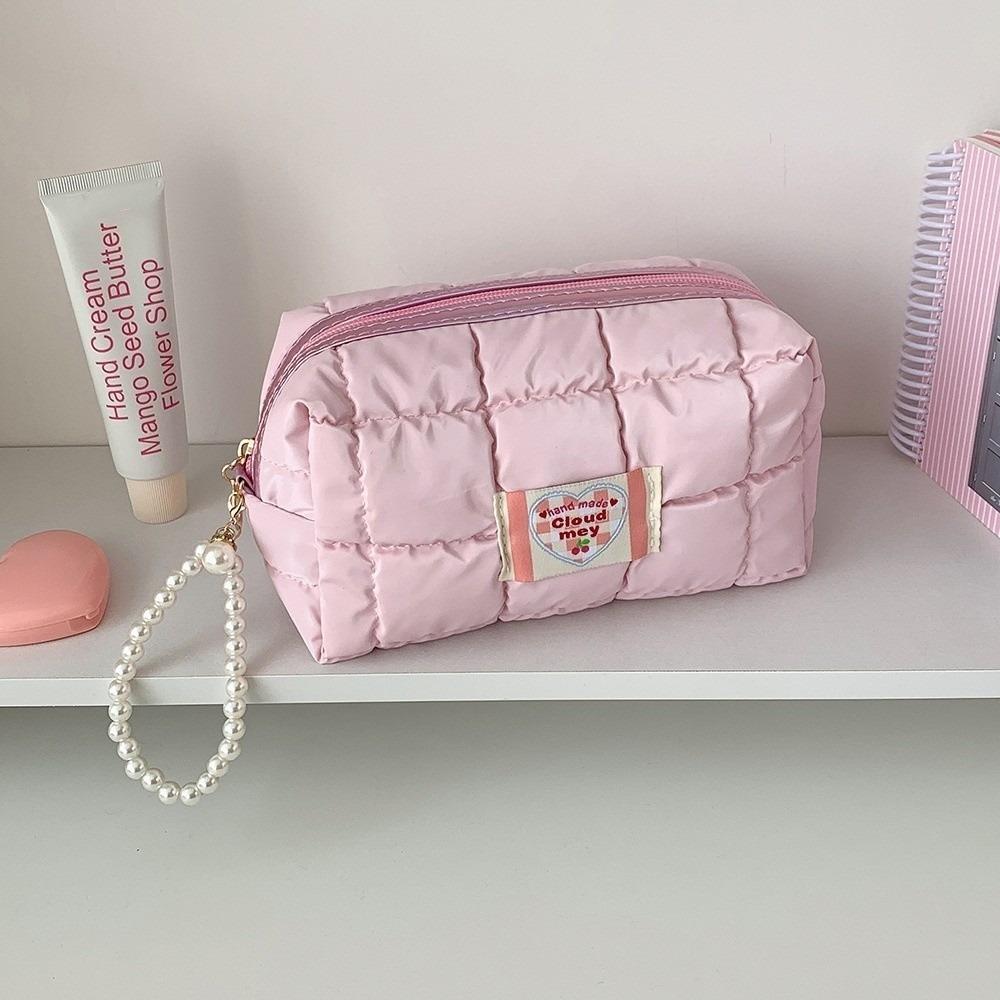 Pen Bag Korean Pencil Case with Pearl Lanyard Pencil Pouch Stationery Holder