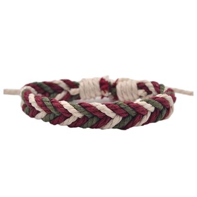 DSOUWEH Umweltfreundliche Materialien Geschenkidee Verstellbares Ethnische Wellen Freundschaftsarmband Baumwolle Blau Grün Handgemachtes Armband, blau