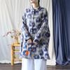 Johnature Women Vintage Bat Sleeve Print Floral Stand Coats Chinese Style Cloths Spring Loose Coats