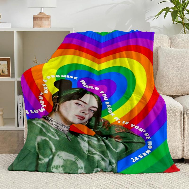 1PC Bi-llie green Artwork Flannel Blanket Gift, Suitable for Both Men And Women, Soft Ideal for Beds And Sofa, Birthday Or Christmas Gift