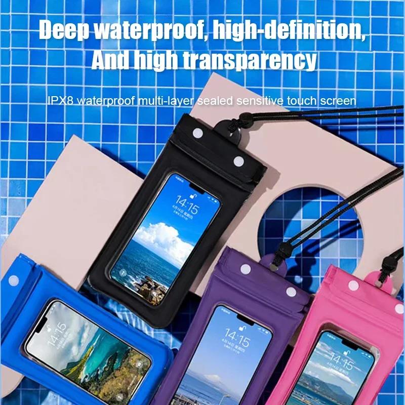 Universal Waterproof Floating Airbag Phone Pouch – Swim Beach Case Suit for iPhone 16 15 14 13 12 11 Pro Max, Samsung Ultra More