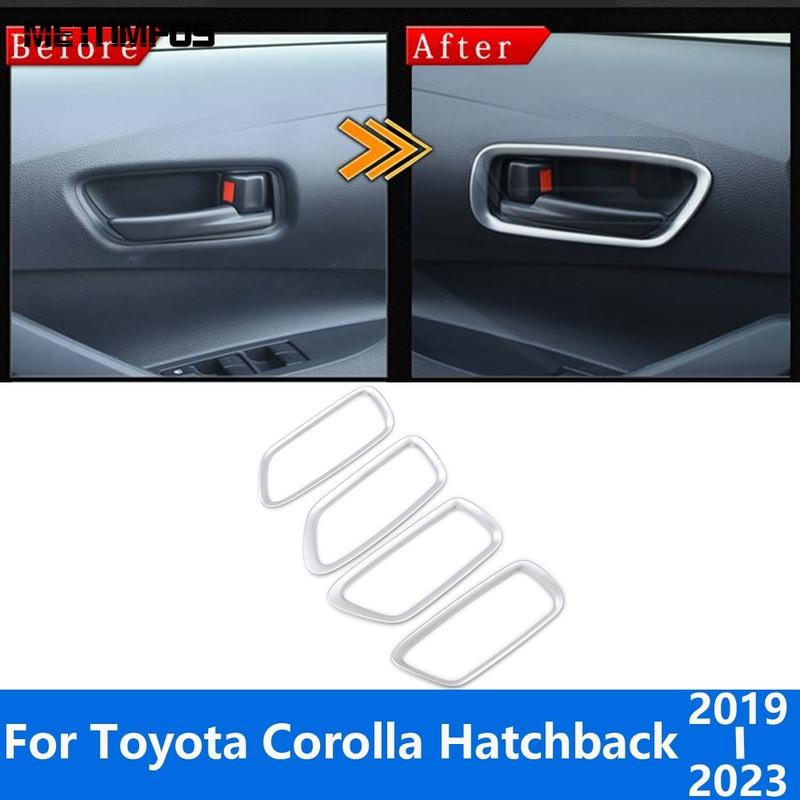 Accessories For Toyota Corolla      Hatchback Matte Interior Door Handle Bowl Cover Trim Sticker Car Styling