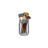 Paint Brushes In Clear Jar Enamel Pin Uv Screen Printing Artist Badge Artist Supplies Brooch Makeup Brushes Pins