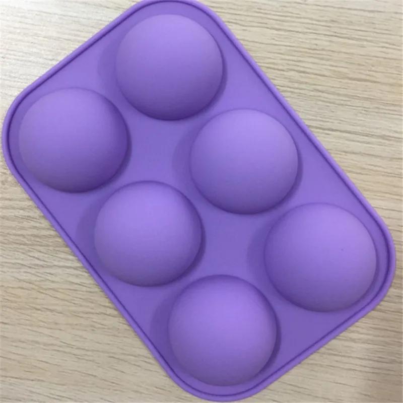 6-hole Silicone Baking Mold, Used for Baking 3D Baking Utensils, Chocolate Hemispherical Cake Mold, Cake Kitchen Tools