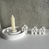 DIY Concrete Love House Candle Holder Mold Handmade House Candlestick Silicone Molds Plaster Resin Making Home Crafts Decor