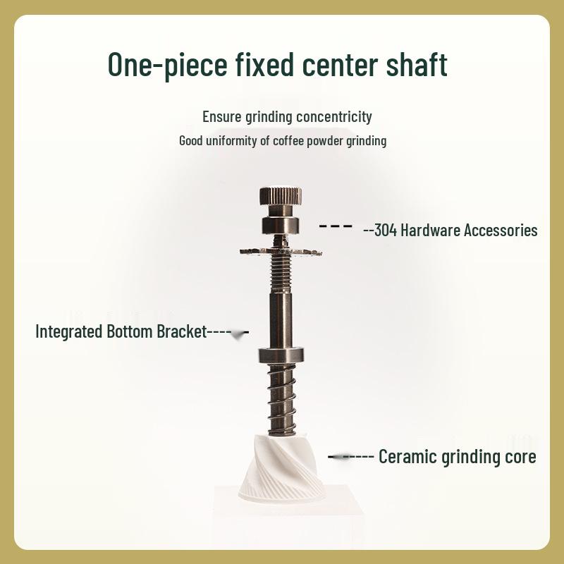 Manual Coffee Bean Grinder: Hand-Crank, Double Bearing, Ceramic Grinding Core