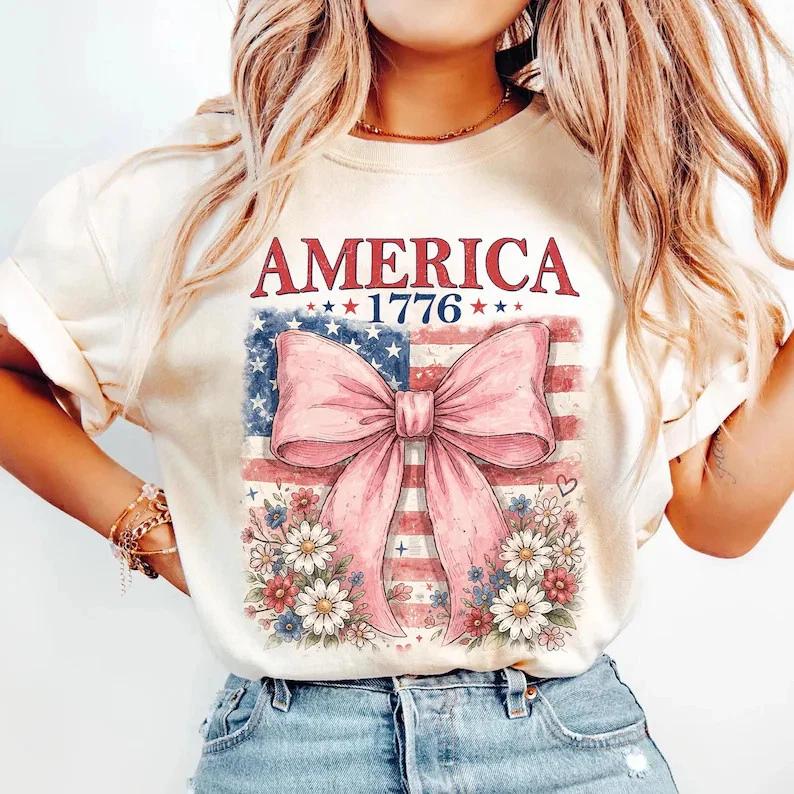 Floral 4th Of July Shirt Patriotic Feminist 4th Of July Tee T Shirt S