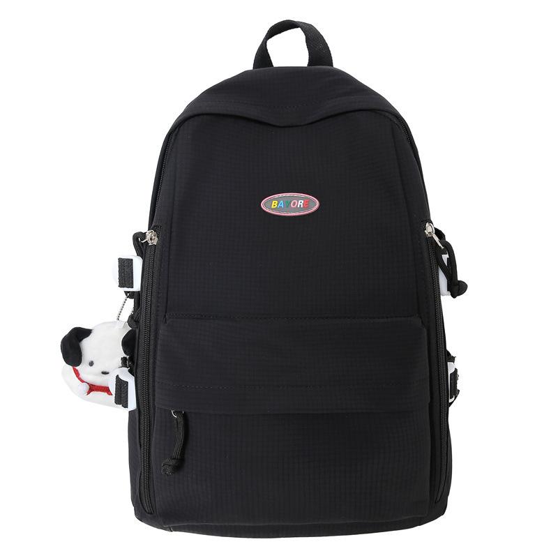 Corduroy Schoolbag Solid Color Student Backpack For Men And Women