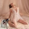 Sex Underwear Passion Hot Lace Perspective Thin One-piece Hollow Temptation Sexy Tulle Strap Nightdress