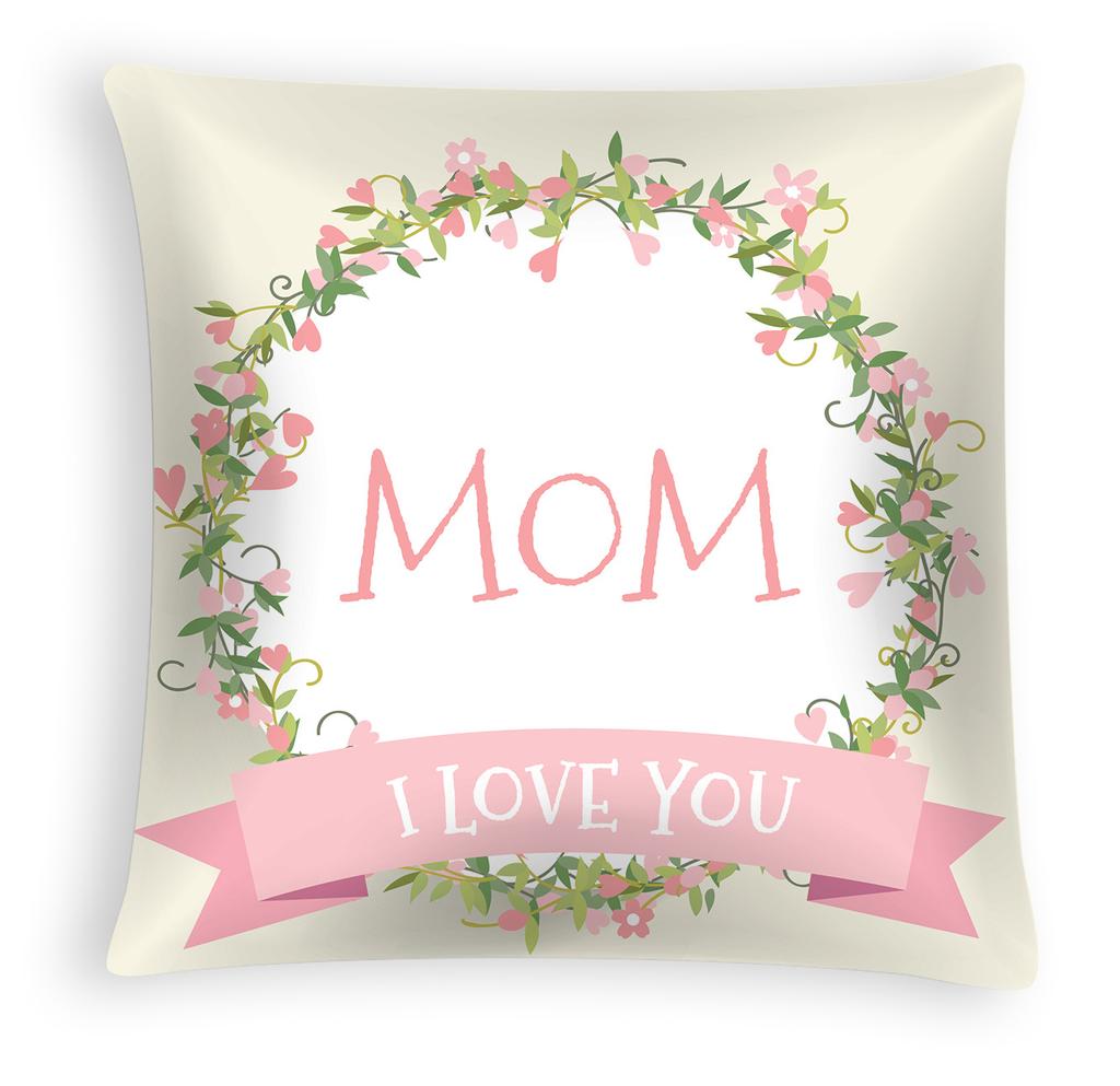 New Mother's Day Pillow Cover, Peach Skin Velvet Cushion Cover, Heart-shaped Letter Sofa Cushion Cover for Home Use
