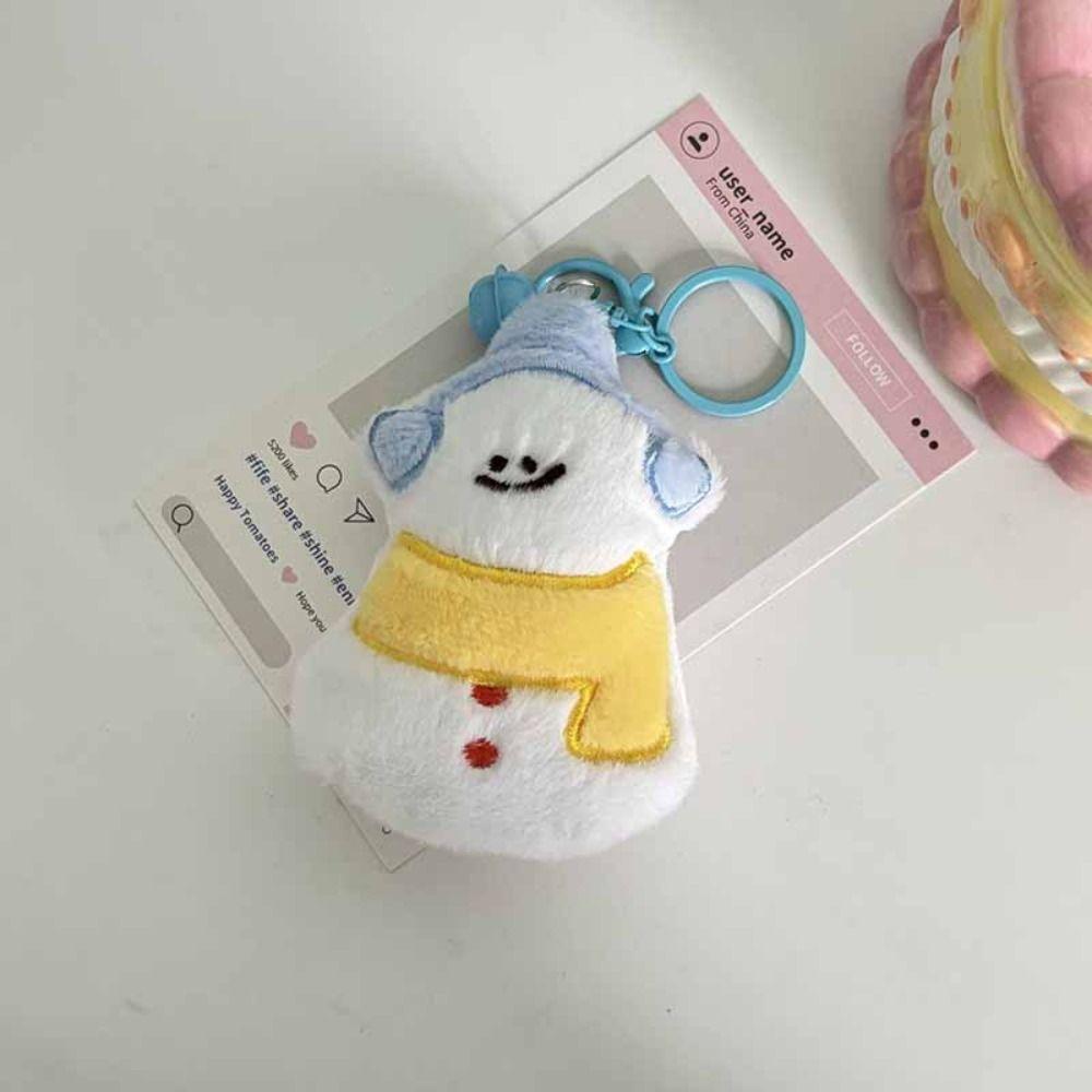 Cartoon Xmas Snowman Pendant Backpack Charms Christmas Mini Key Ring  Children