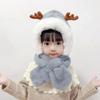Winter Baby Deer Earmuff Hat With Plush Scarf For Girls And Boys