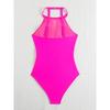 2025 New Sexy Mesh Patchwork One Piece Swimsuit For Women Swimwear Female Cut Out Bodysuit Monokini Bathing Suit Beachwear Swim