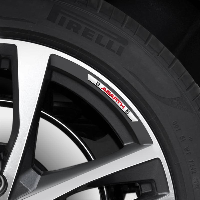 4Pcs Car Styling Wheel Rim Aluminum Logo Sticker Wheel Hub Decals For Fiat Abarth 500 124 125 595 Punto Bravo Scorpion Ducato