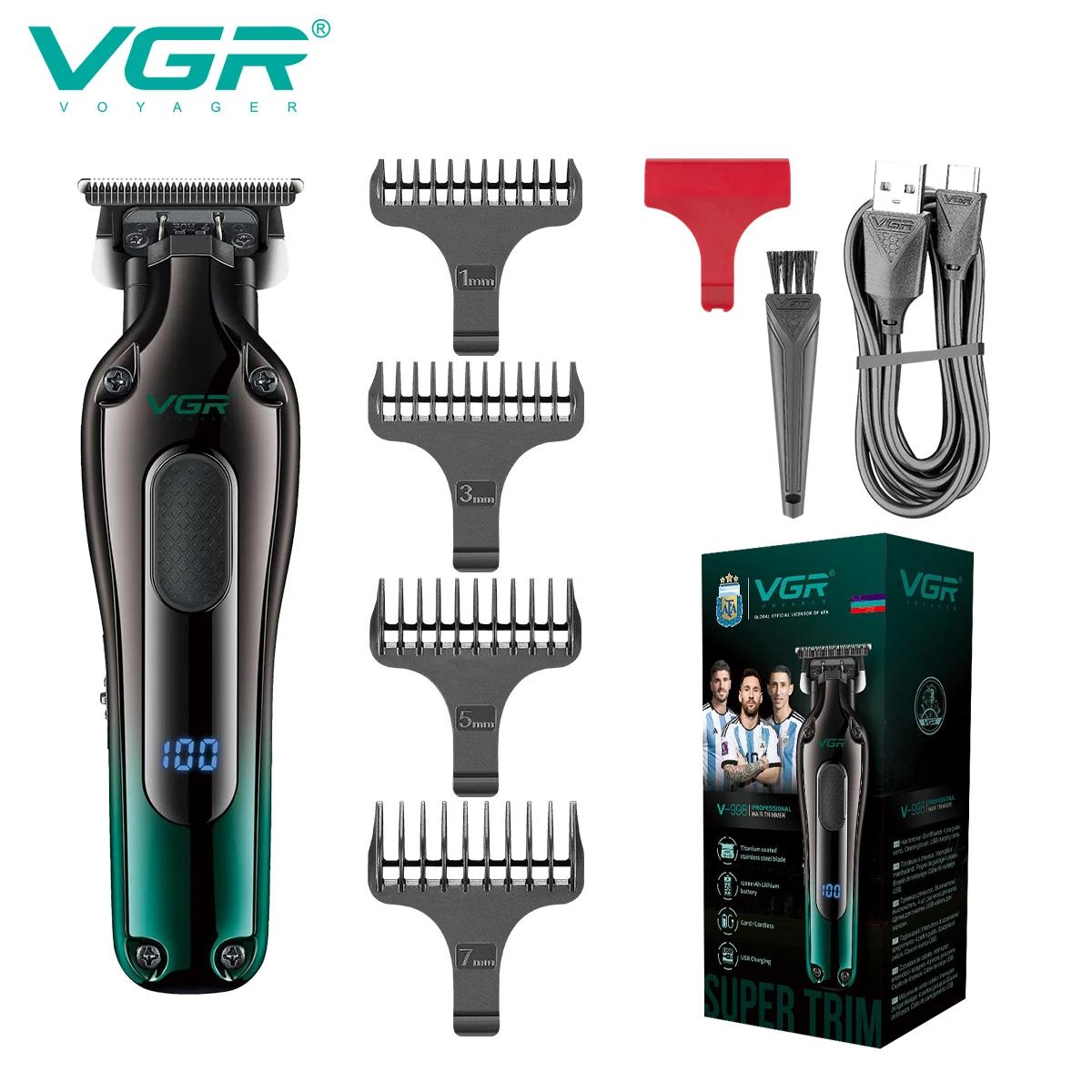 

2026 VGR Electric Push Shear Metal Texture Hair Trimmer with Gradient Refinement Oil Head Clipper 6500RPM High-speed Surging Power Hair Trimmer V-998 зелений