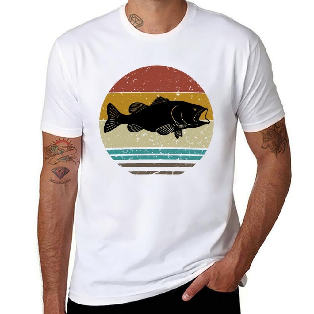 Bass Fishing Fish Vintage Retro Bass Fishing Lovers Tshirt Urban Style Print Tshirt