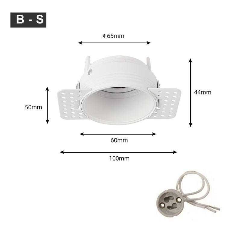 Anti-glare Frameless Recessed LED Ceiling Downlight Bracket Spotlight Adjustable Frame GU10/MR16/11 Lamp Holder Fitting Fixture