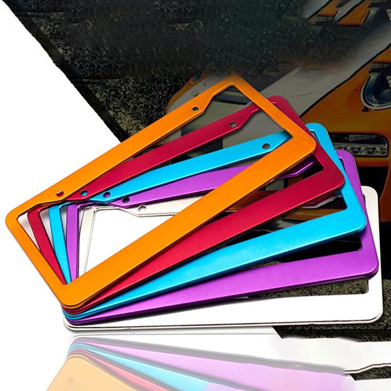 1Pc Universal Us Auto Car Aluminum License Plate Frame Cover Car Accessary