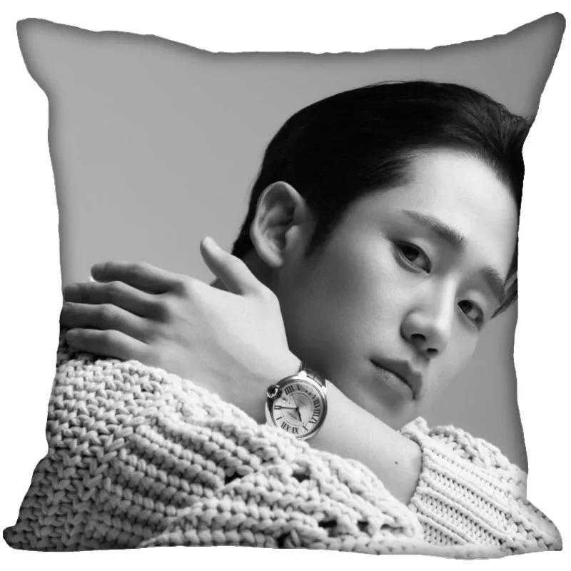 Jung Hae In Pillow Cover Bedroom Home Office Decorative Pillowcase Square Zipper Pillow Cases Satin Soft No Fade 0209