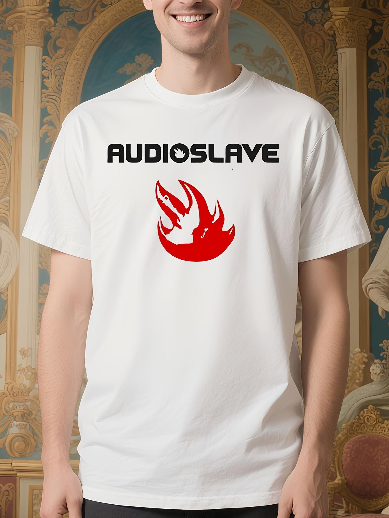AUDIOSLAVE Official Band Logo Tshirt - White Tee with Red... XL