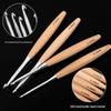 High-Quality Solid Wood Crochet Hook Set with Wooden Handles for Yarn and Sweater Knitting.