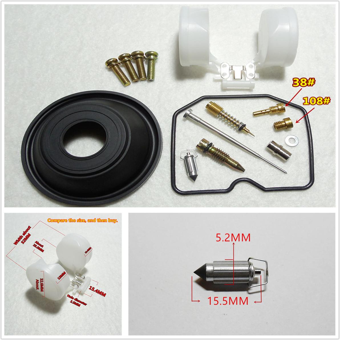 

Ремкомплект карбюратора Настройте вакуумную диафрагму и поплавок Для Kawasaki ZZR-250/EX250H GPX250