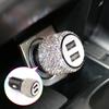 Car Charger Diamond-mounted Car Phone Safety Hammer Charger Dual USB Fast-Charged Diamond Auto Phone Aluminum Alloy Charger