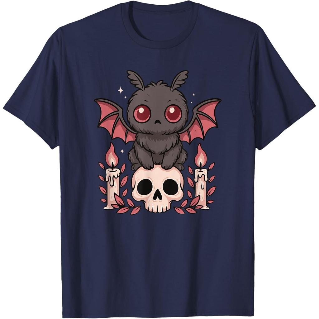 Kawaii Pastel Goth Cute Creepy Mothman Bat Skeleton Graphic Tee for Men