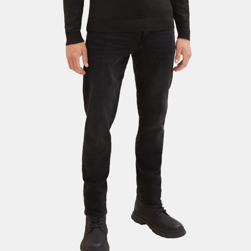 Slim Fit Jeans Used Black Denim Josh Homme TOM TAILOR