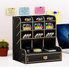 With Drawer Desktop Stationary Box Multi-Functional Desktop Organizer Pen Holder Box  Stationery