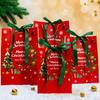 Reindeer Wreath Pattern Gift Bag Pre Tied Ribbon Gift Bag Christmas Paper Gift Bags Christmas Themed For Candies And Snacks