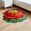 3D Lotos Fußmatte Realistische Blume Wohnzimmerteppich Waschbar Rutschfeste Teppich für Zuhause Meditationsraum Schlafzimmer Dekoration