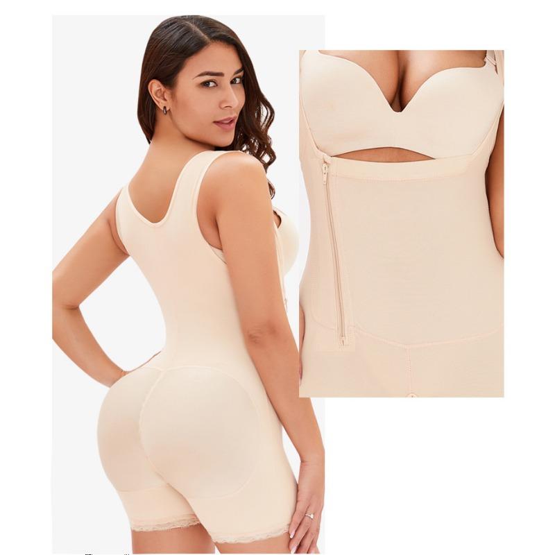 Body da donna con zip posteriore, spalline regolabili, cavallo aperto, bordo in pizzo, vita alta, controllo pancia, sollevamento glutei, modellante snellente